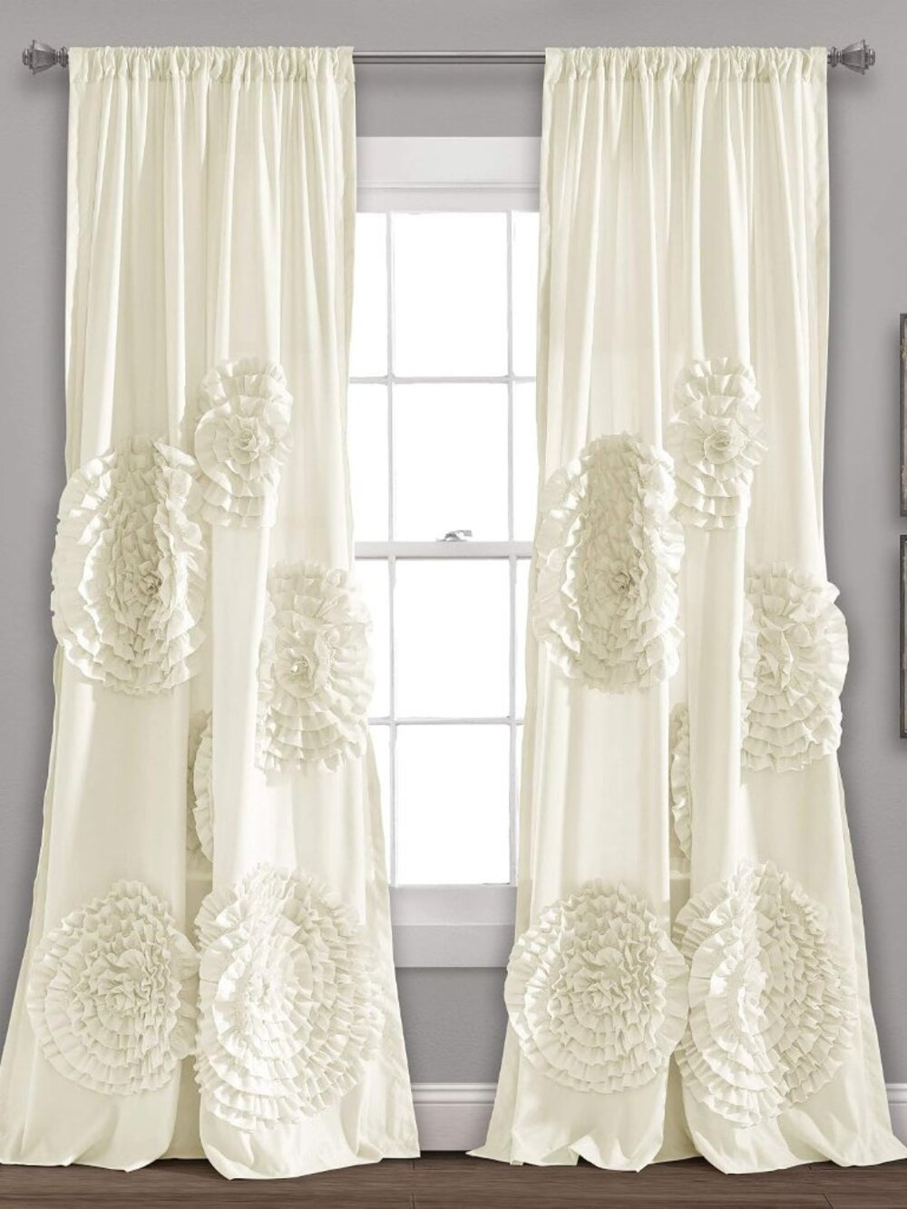 C26557P14-000, Ivory Serena Window Panel for Living, Dining Room, Bedroom Single